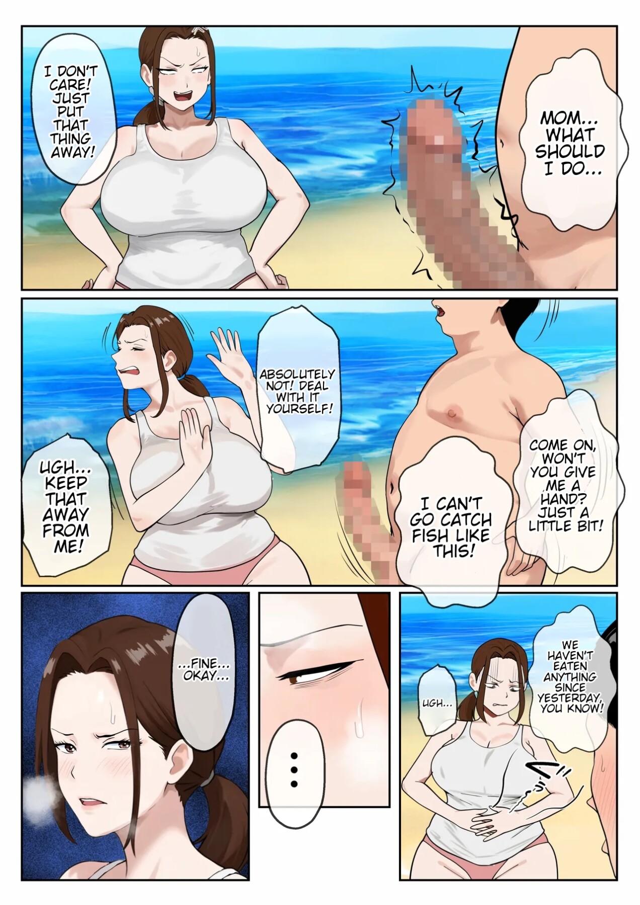 Hentai Manga Comic-Desert Island Mother-Son sex life: A busty mother reluctantly satisfying her son's desires.-Read-6